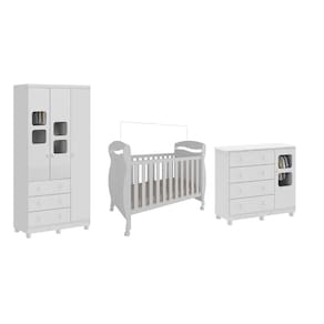 Quarto Completo Bebe Moveis Peroba Junior Uli 03 portas MDF