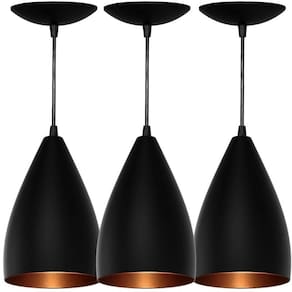 Kit 3 Pendentes Vegas preto Textura / Bronze