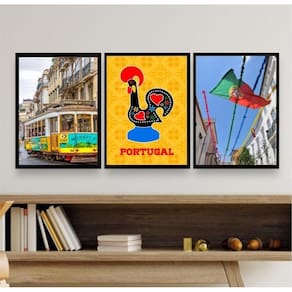 Kit 3 Quadros Decorativos Fotos Portugal 24X18Cm