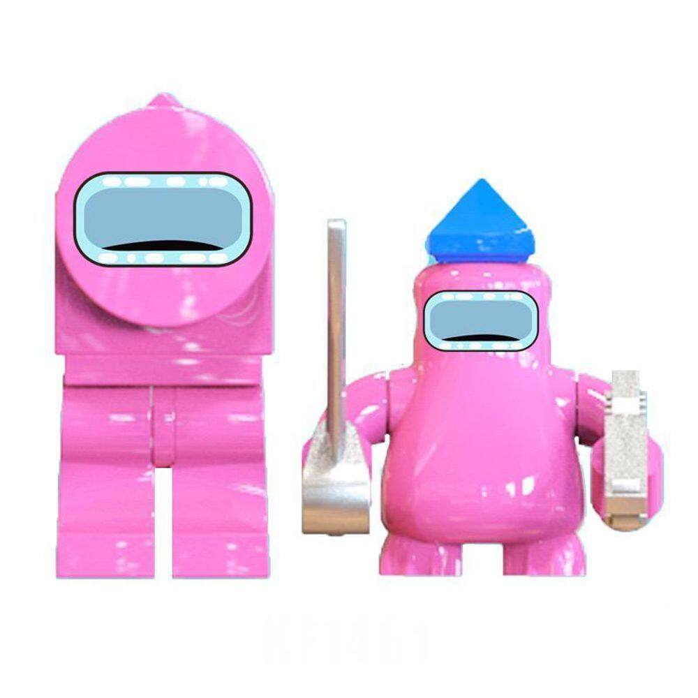 Boneco Minifigure Blocos De Montar Among Us Pink