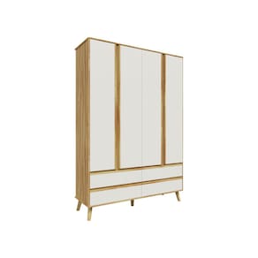 Guarda Roupa Retro Théo Moveis Peroba 04 portas MDF