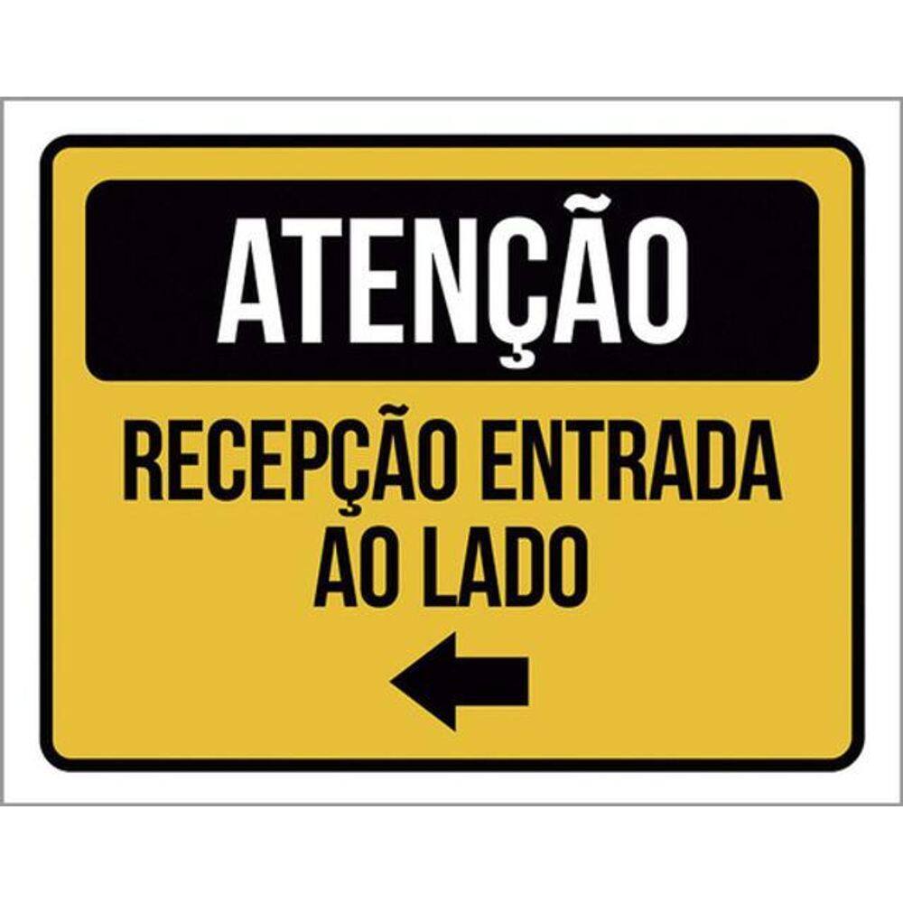 Kit 5 Placa Recepção Entrada Lado Seta Esquerda36X46