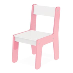Cadeira Cadeirinha Infantil Rosa Em Madeira Brinquedo