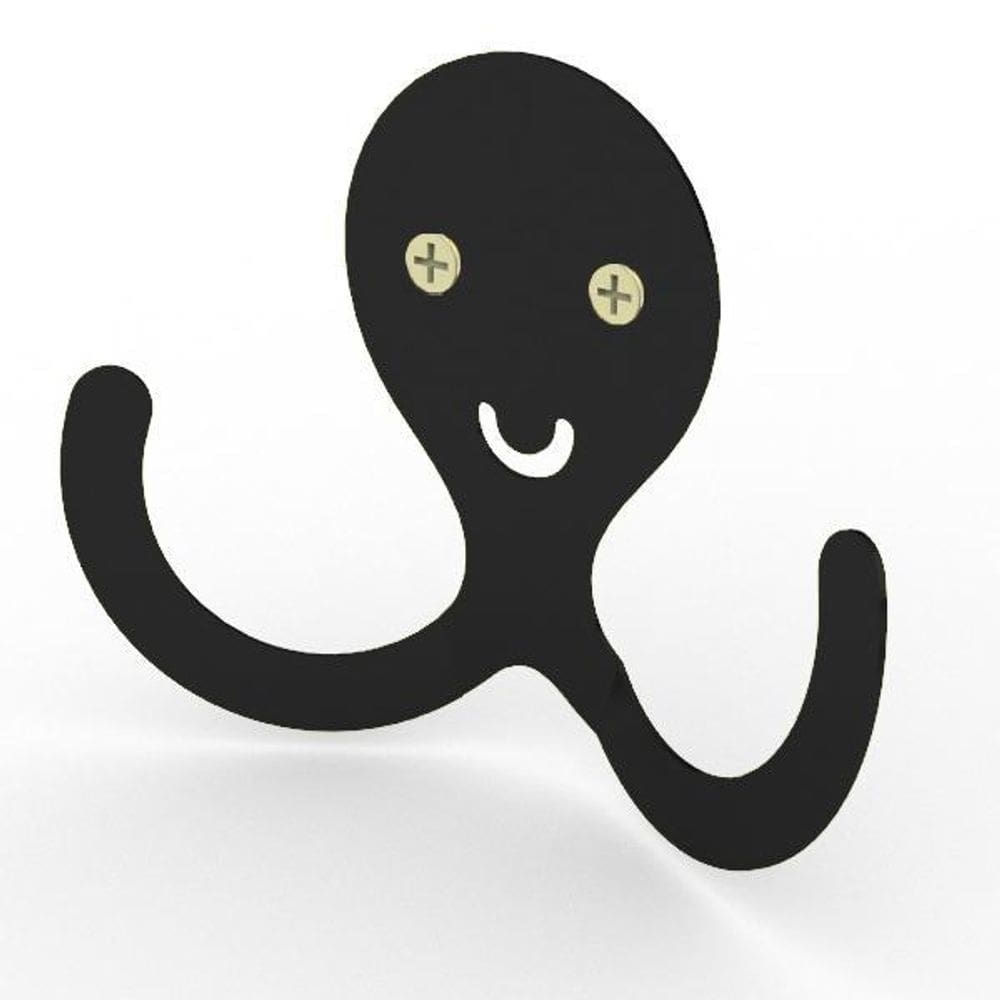 Gancho Decorativo Polvo Smile Aço Preto 9X11 Cm