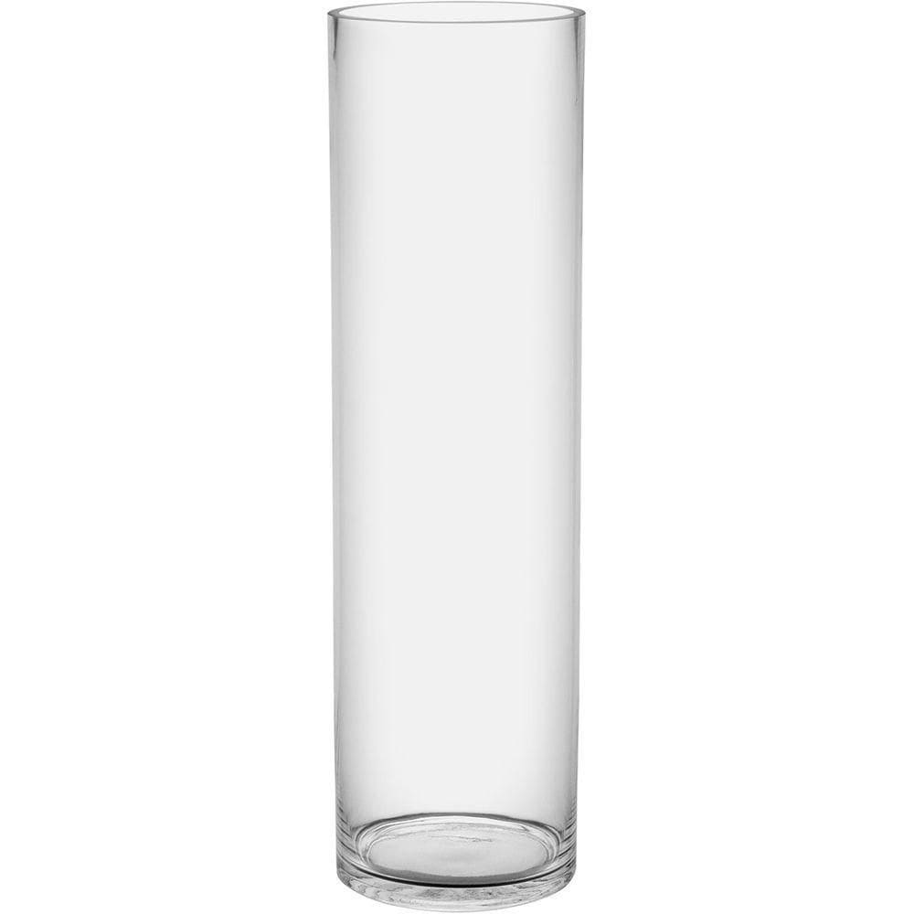 Vaso Decorativo Enfeite Casa Plain Vidro 70x20x20cm Transparente