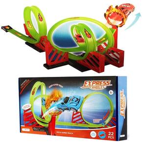 Pista de Corrida Super Track Multikids - Loop 360 - 22 Peças