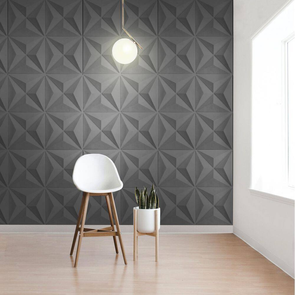Kit 20 Placas Decorativas 3D Estelar Preto 50X50 Cm