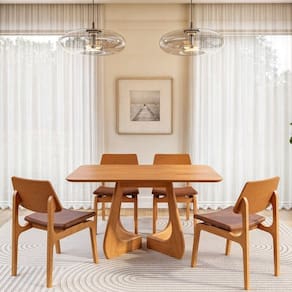 Kit Mesa de Jantar Paineira 140cm e 4 Cadeiras Jandaia CabeCasa MadeiraMadeira Amendoa