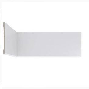 Kit com 3 Rodapé de Poliestireno 7cm X 10mm X 2,25m Metro Linear Slim Liso Casa Grassi Branco