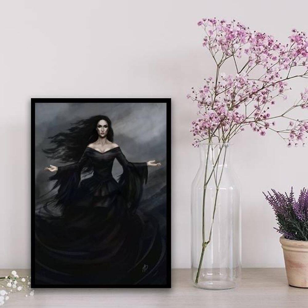 Quadro Umbanda Maria Mulambo 33X24Cm Vidro Preta