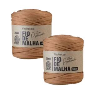 2 Unidades Fio De Malha Cor Caramelo Extra Premium Crochê