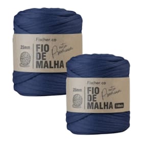 2 Unidades Fio De Malha Cor Azul Marinho Extra Premium Fischer Crochê