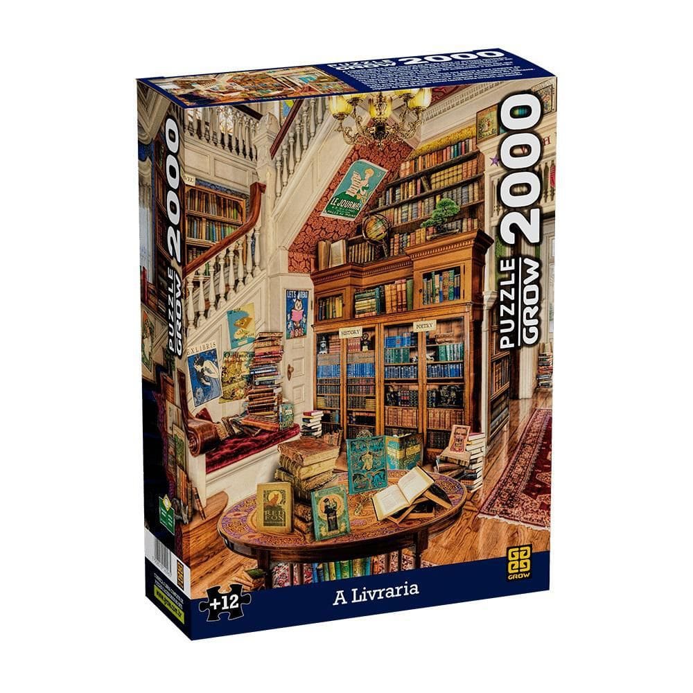 Quebra-cabeça A Livraria 2000 peças - GROW 70,8 x 97,8 cm