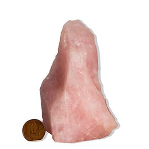 01 Cristal Rosa Pedra Pé Serrado 400 a 500g 10 a 15cm Tipo B