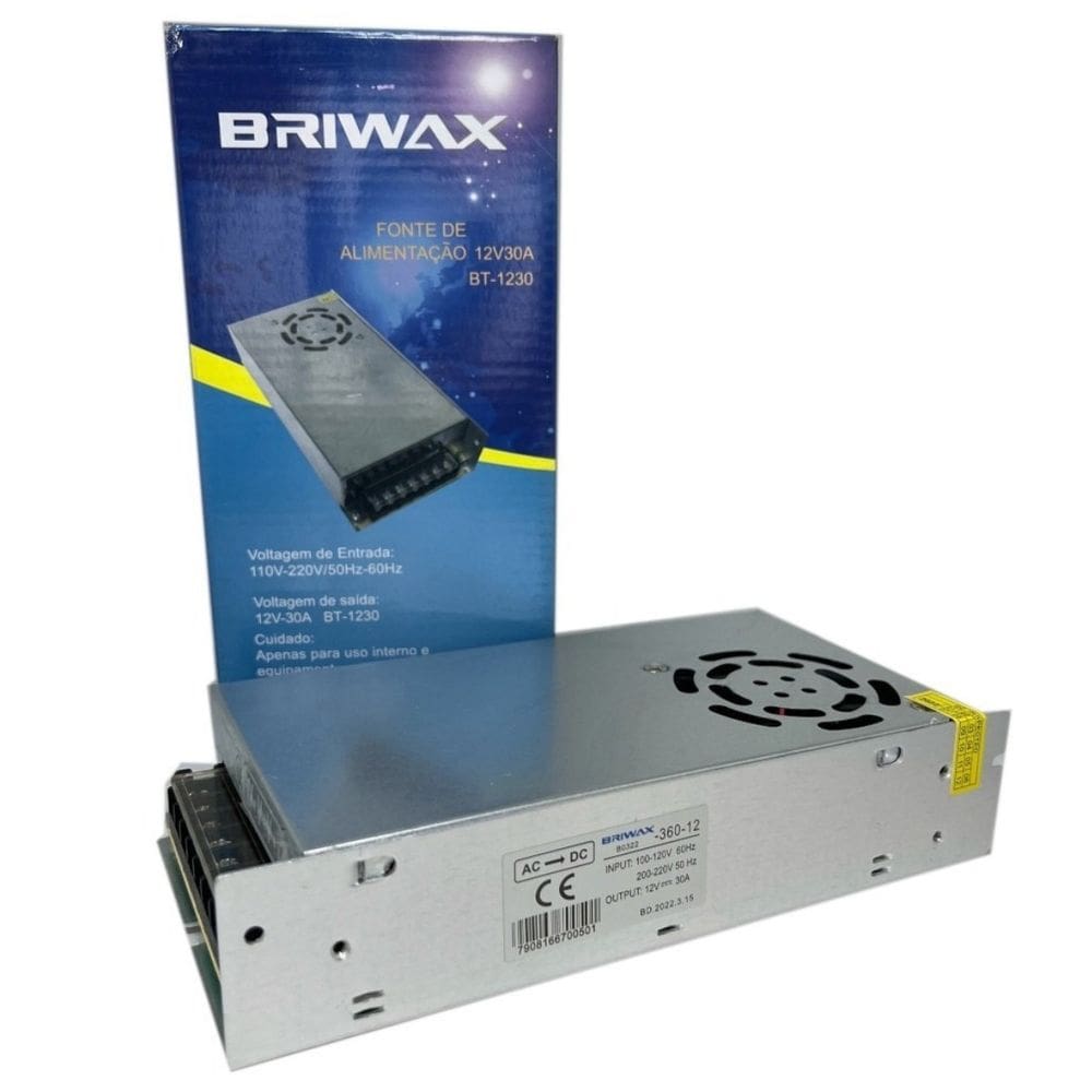 Fonte Chaveada Colmeia Briwax 12V 30A Bivolt - BT-1230