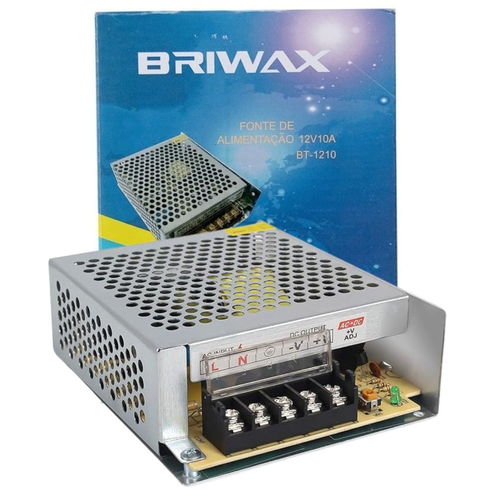 Fonte Chaveada Colmeia Briwax 12V 10A Bivolt - BT-1210