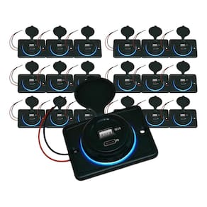 Kit 30 Carregador de Celular Automotivo 1 USB + 1 USB Power C/ Moldura - RS-1113U BR