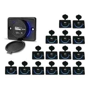 Kit 16 Carregador de Celular Automotivo 1 USB + 1 USB Power C/ Moldura - RS-1113U BR