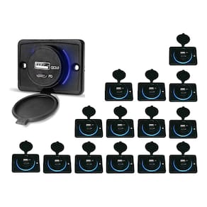 Kit 15 Carregador de Celular Automotivo 1 USB + 1 USB Power C/ Moldura - RS-1113U BR