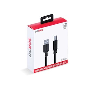 Cabo Para Impressora Usb A 2.0 Macho Para Usb B 3M