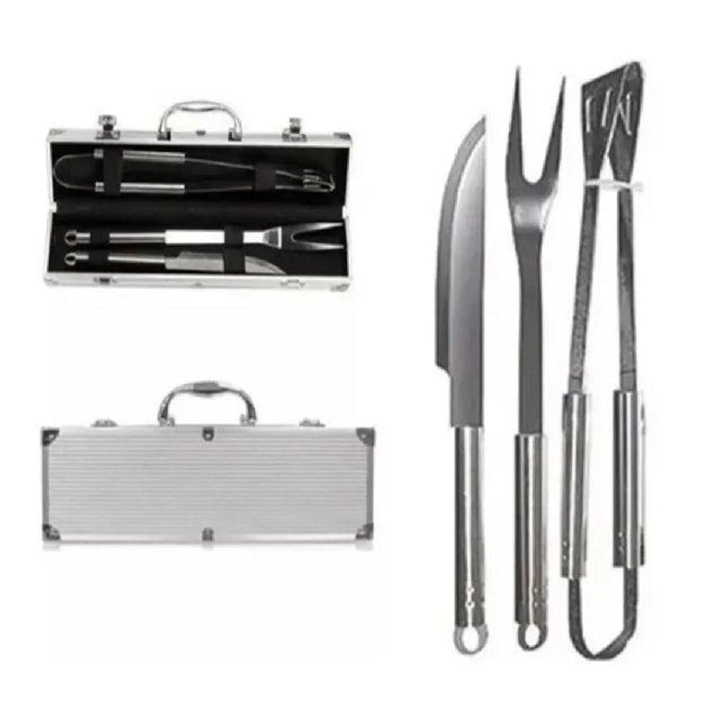 Kit Churrasco Maleta Com 3 Peças