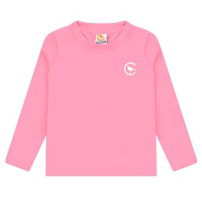 Camiseta Praia Bebê e Infantil Proteção UV Rosa Chiclete Costão