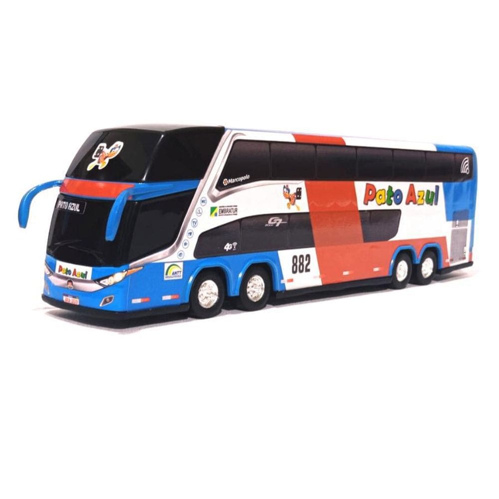 Brinquedo Miniatura Ônibus Antigo Pato Azul Coleções 30Cm