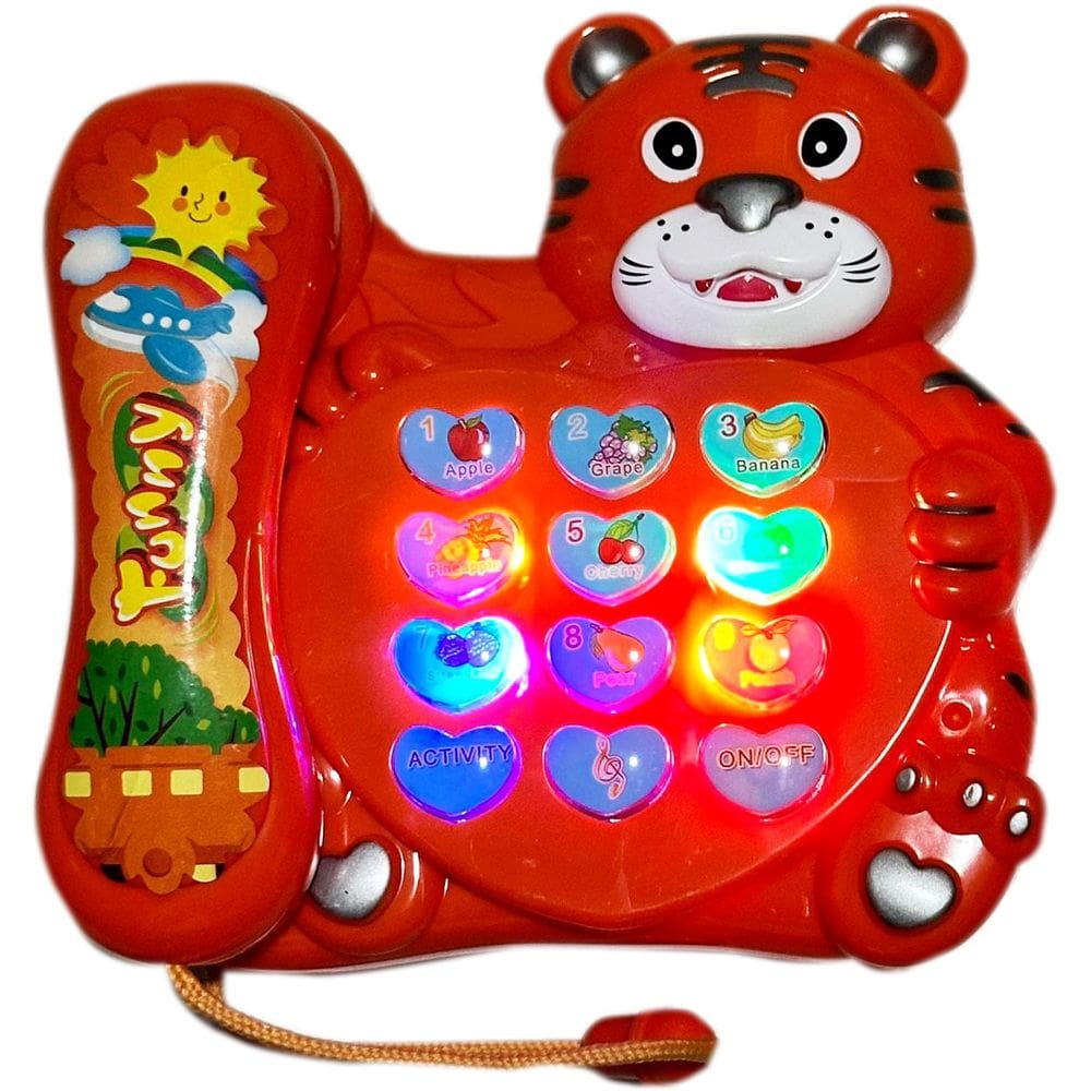 Telefone Musical Infantil Animal Tigre Brinquedo Educativo