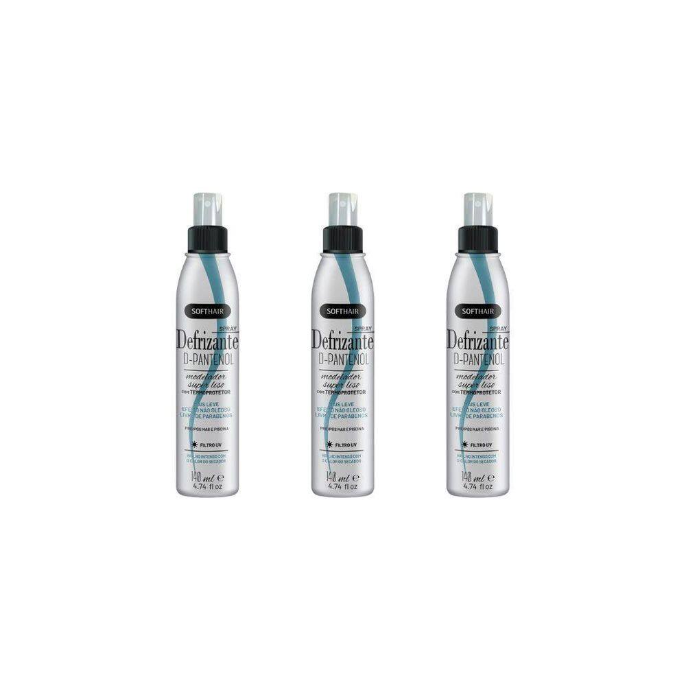 Defrizante Soft Hair 140Ml Spray D-Pantenol - Kit Com 3Un