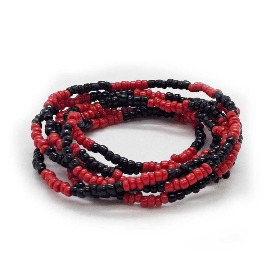 Guia Preta e Vermelha Fina de Proteção Contra o Mal 50 cm