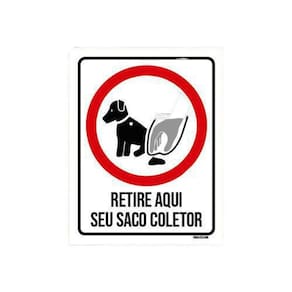 Kit 5 Placas Cachorro Retire Aqui Seu Saco Coletor