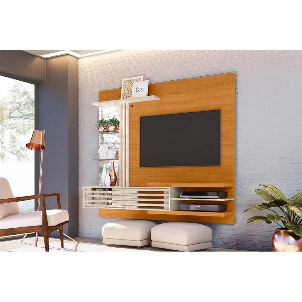 Bancada Suspensa Frizz Supreme para TV de até 55 polegadas - Cinamomo / Off White - Madetec