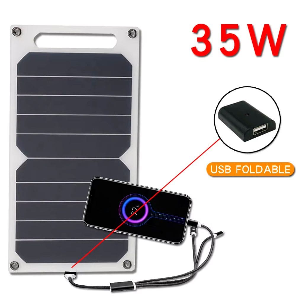 Mini Placa Painel de Energia Solar Portatil 35W 5V, 300mm x 145mm