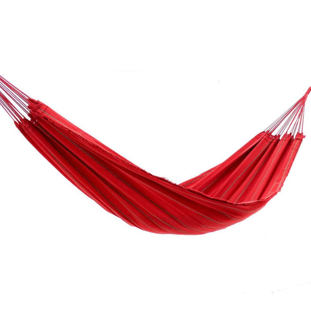 Rede De Dormir Lonada Vermelho Listrado