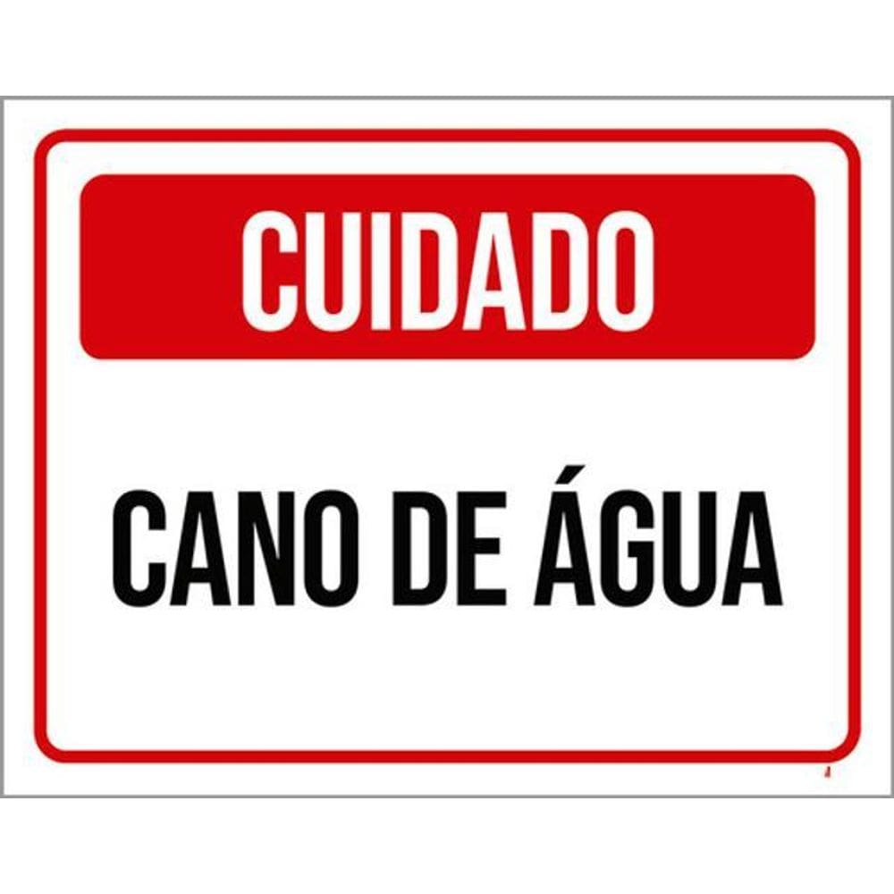 Kit 10 Placas Sinalização - Cuidado Cano De Água