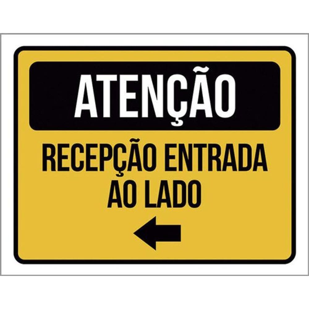 Kit 5 Placa Recepção Entrada Lado Seta Esquerda36X46