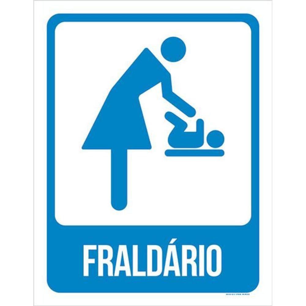 Kit 3 Placas Sinalização - Fraldário Azul