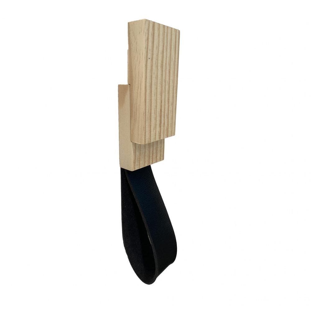 Gancho Pinus Retangular Duplo Com Courino Preto