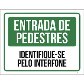 Kit 5 Placa Entrada Pedestres Identifique-Se Interfone36X46
