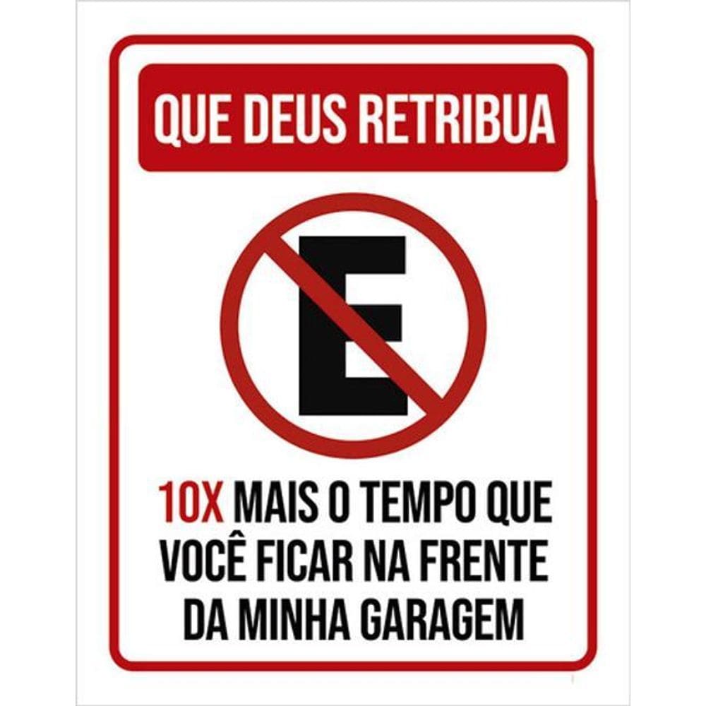 Kit 3 Placas De Sinalização Que Deus Retribua Estacionamento