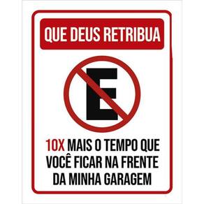 Kit 3 Placas De Sinalização Que Deus Retribua Estacionamento