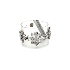 Bracelete Vintage cristal flower transparente