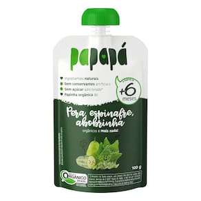 Papinha Papapá Orgânica Pera Espinafre Abobrinha 100G