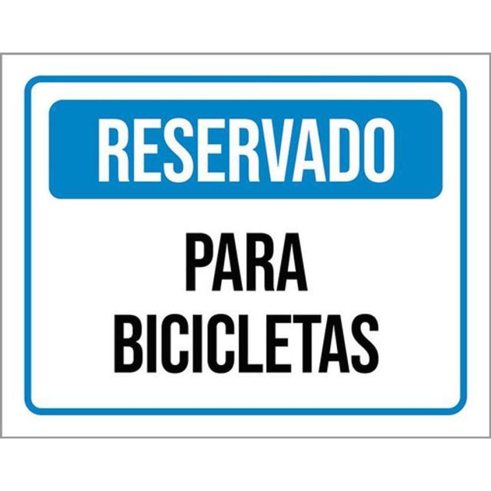 Kit 5 Placas De Sinalização - Reservado Para Bicicletas