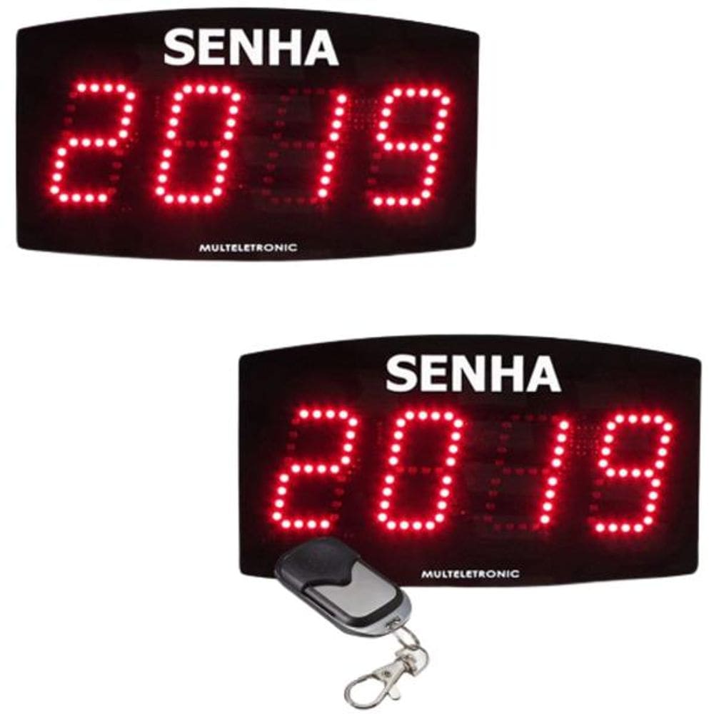 Conjunto 2 Painéis Senha Atendimento Multeletronic Controle