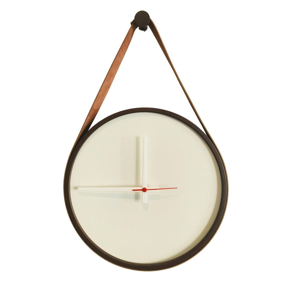Relógio Marrom Alça Caramelo/Branco Ponteiro Branco 50Cm