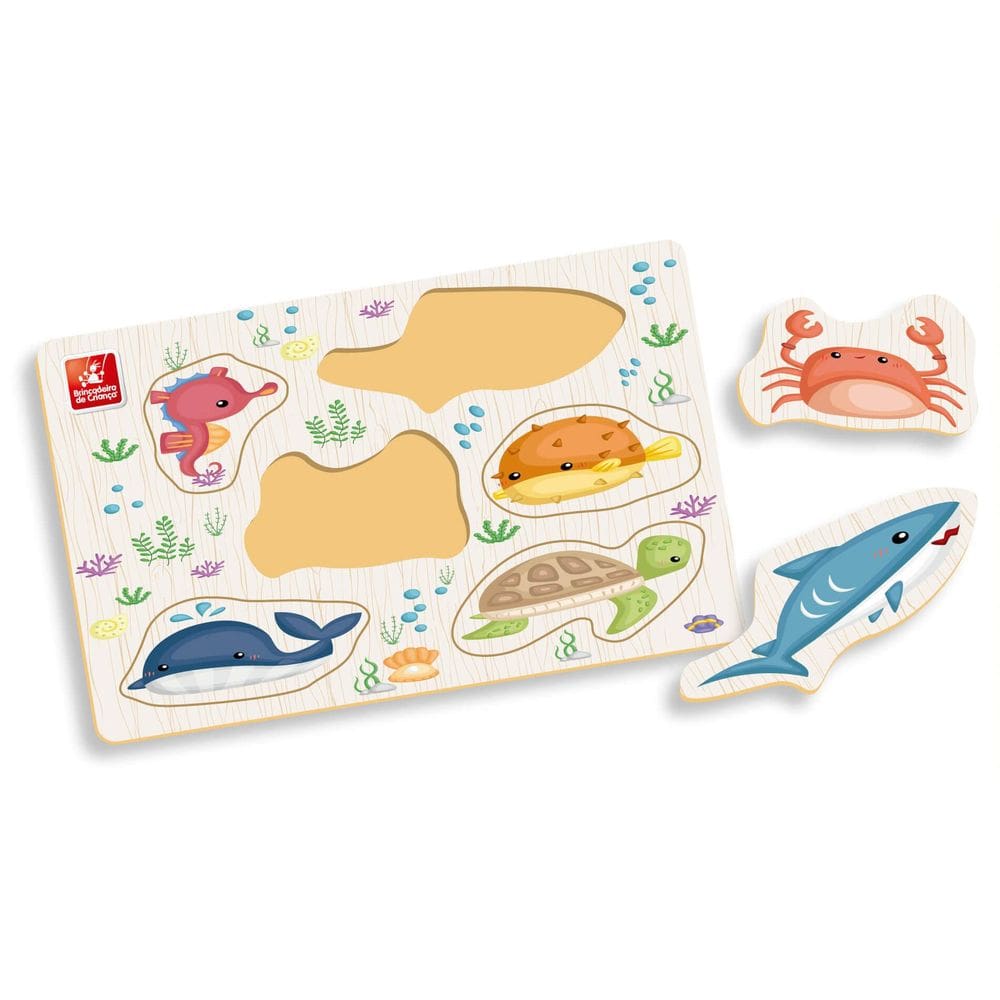 Ache E Encaixe Dos Bichos Mar Em Madeira