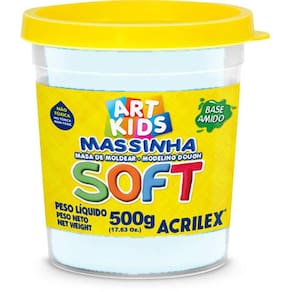 Massa de Modelar Acrilex Soft 500g Branco à Base de Amido