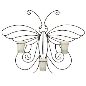 Arandela Borboleta 50 Cm Decorativo Parede Porta Vela Branca
