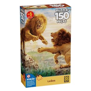 Quebra-Cabeça 150 Peças Leões - Grow